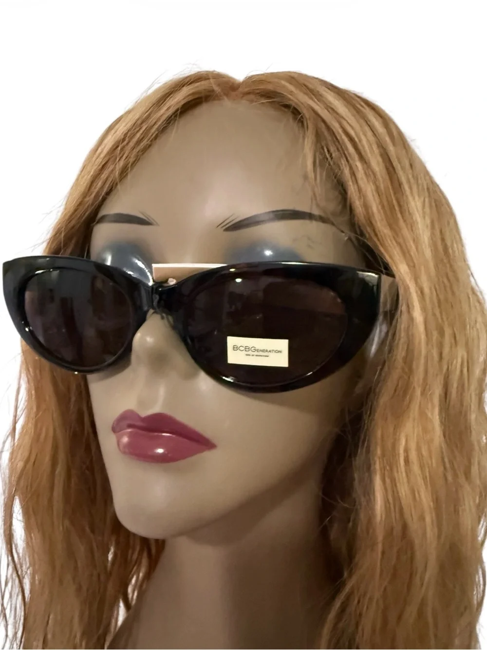 BCBGeneration Black Cat-Eye Sunglasses with Dark Lenses